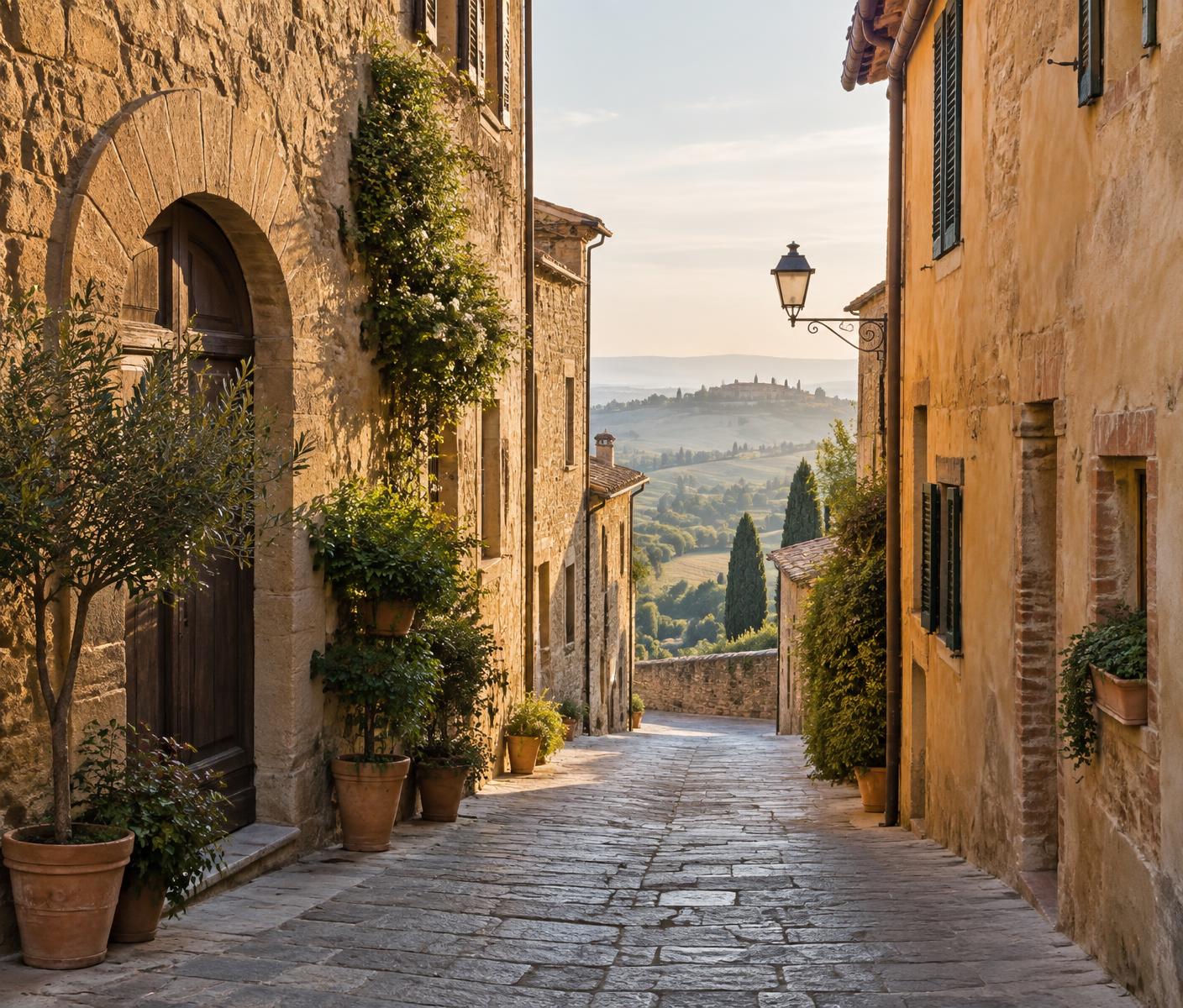 Via in pietra a Pienza